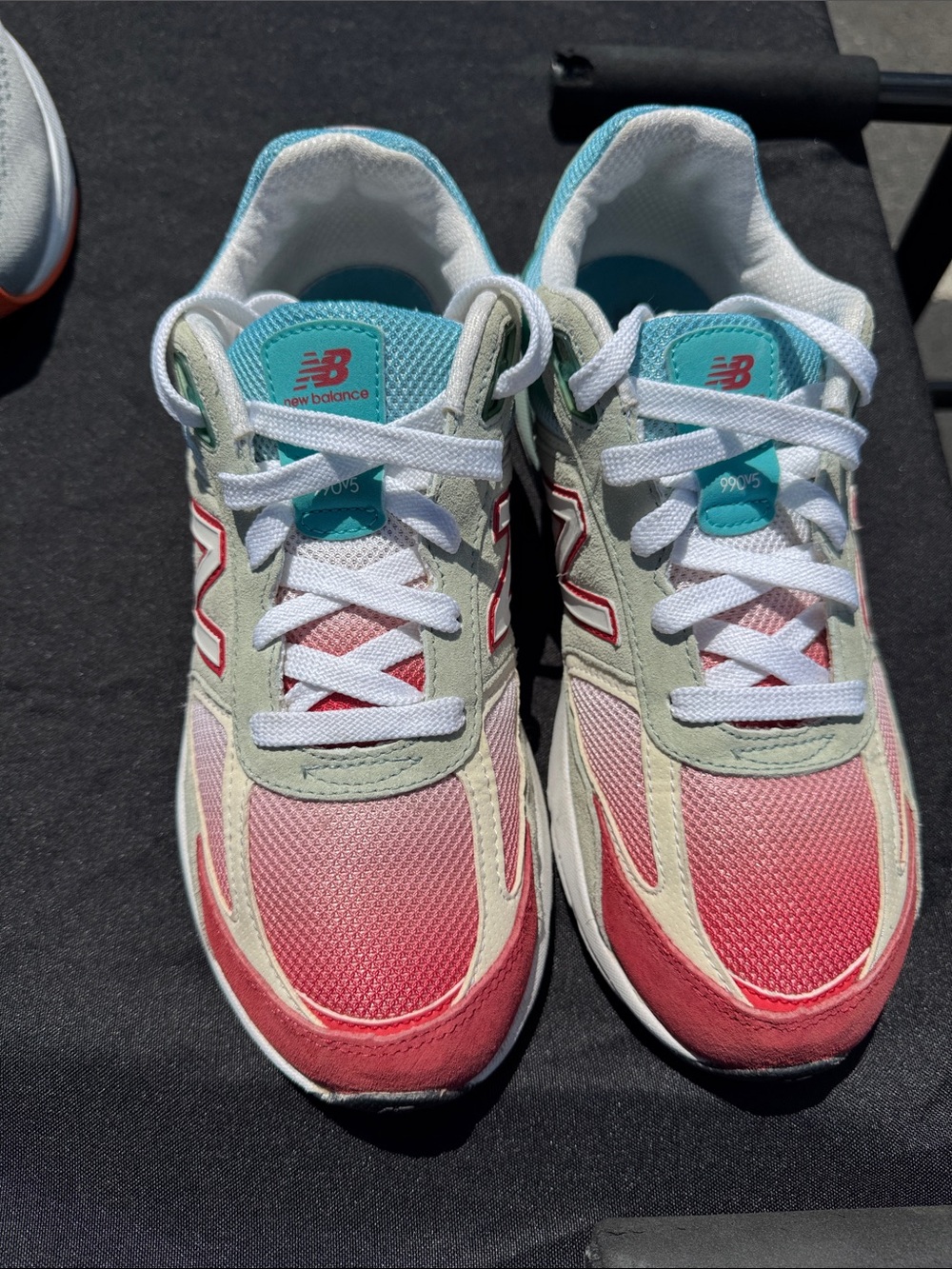 New Balance 990v5 Gradient Pink Teal Sneakers